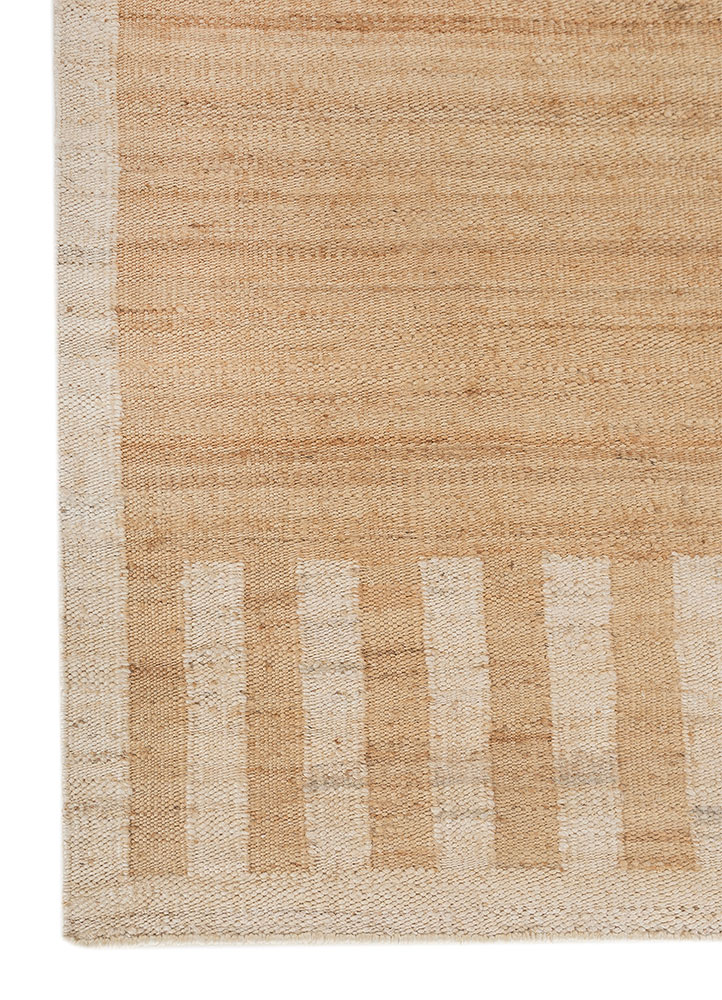 aprezo beige and brown jute and hemp Flat Weaves Rug - Corner