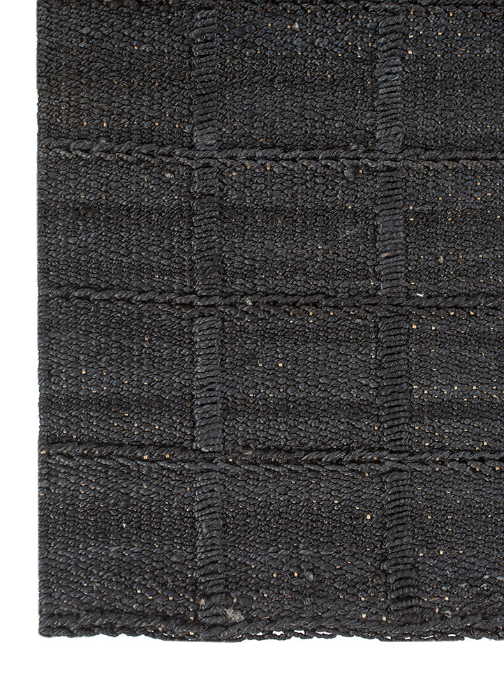 aprezo grey and black jute and hemp Flat Weaves Rug - Corner