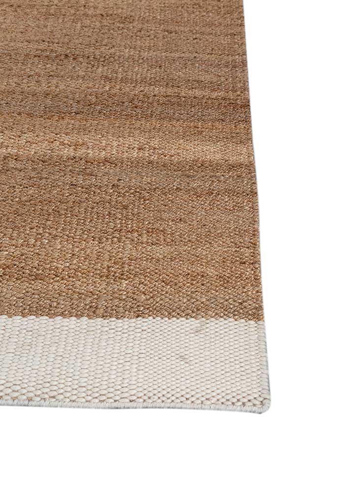 nomadic threads beige and brown wool Flat Weaves Rug - Corner