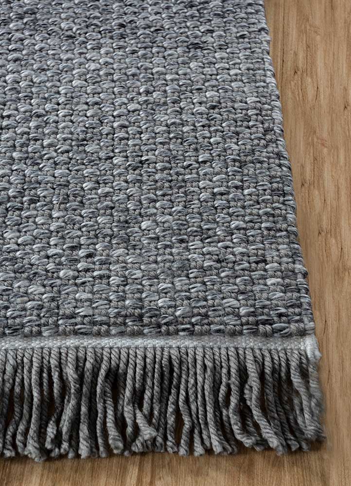 abrash blue polyester Flat Weaves Rug - Corner