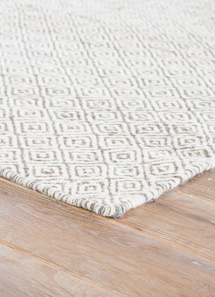 abrash ivory jute and hemp Flat Weaves Rug - Corner