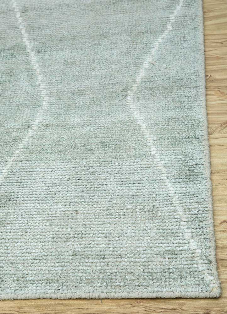 indusbar blue viscose Flat Weaves Rug - Corner