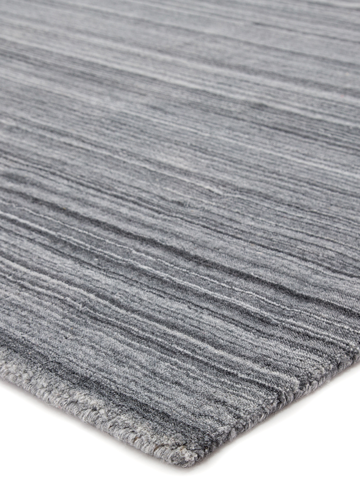 contour grey and black polyester Hand Loom Rug - Corner