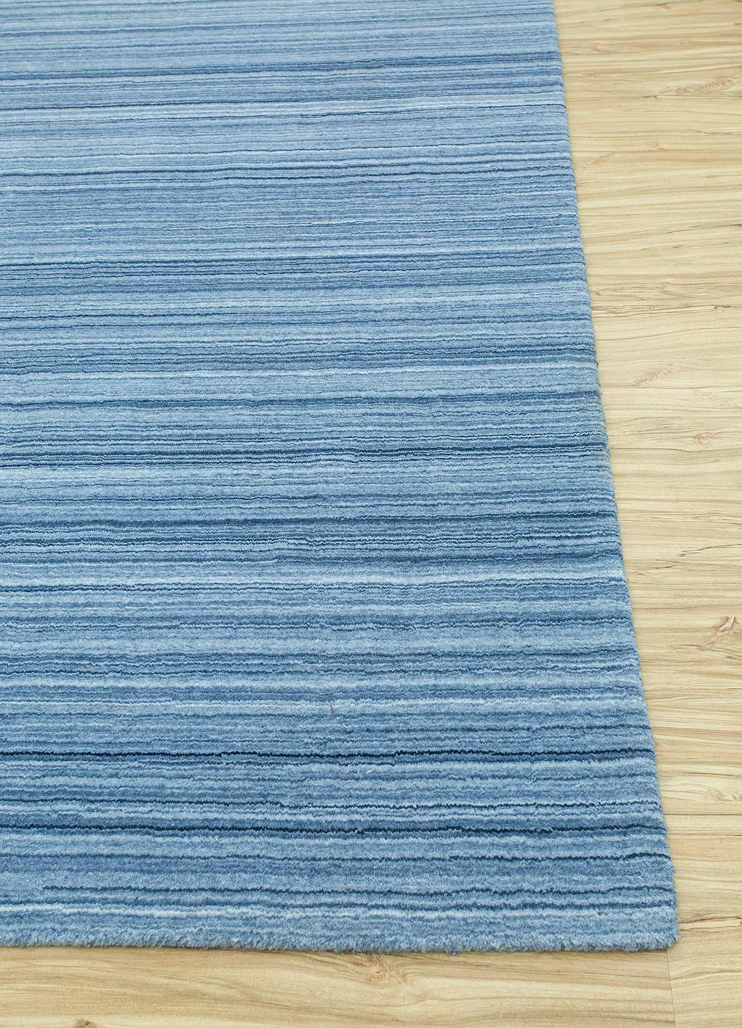 tesoro blue polyester Hand Loom Rug - Corner