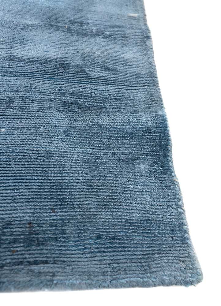 yasmin blue viscose Hand Loom Rug - Corner