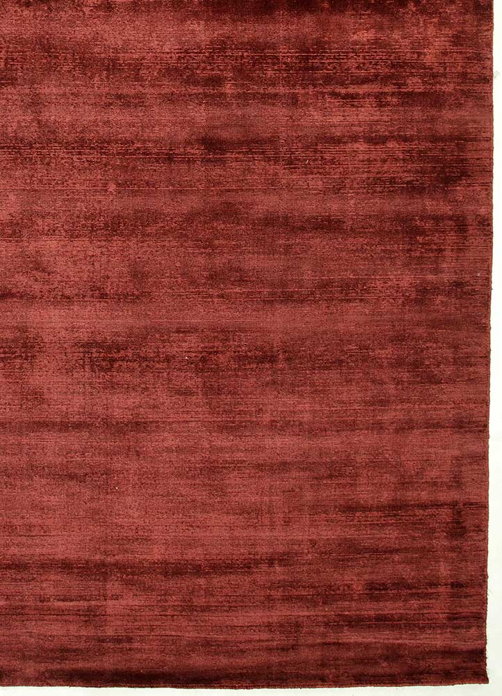 basis red and orange viscose Hand Loom Rug - Corner