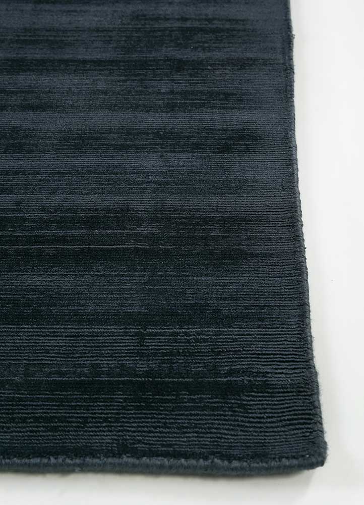 basis blue viscose Hand Loom Rug - Corner