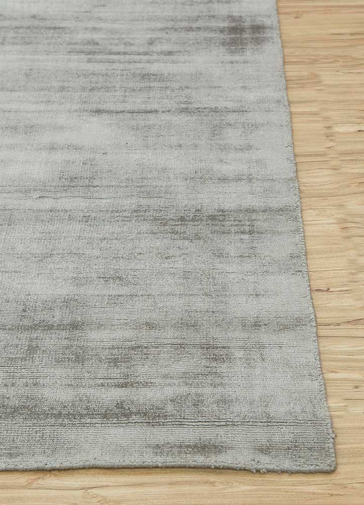 basis grey and black viscose Hand Loom Rug - Corner