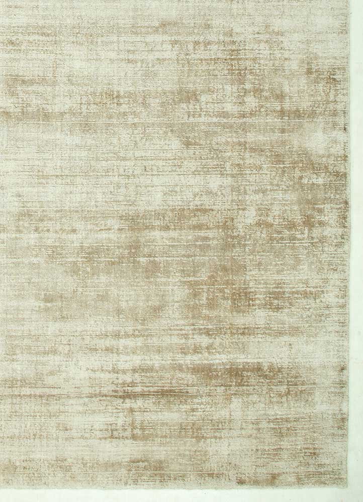 basis beige and brown viscose Hand Loom Rug - Corner