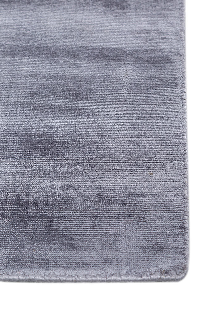 basis grey and black viscose Hand Loom Rug - Corner basis grey and black viscose Hand Loom Rug - Corner