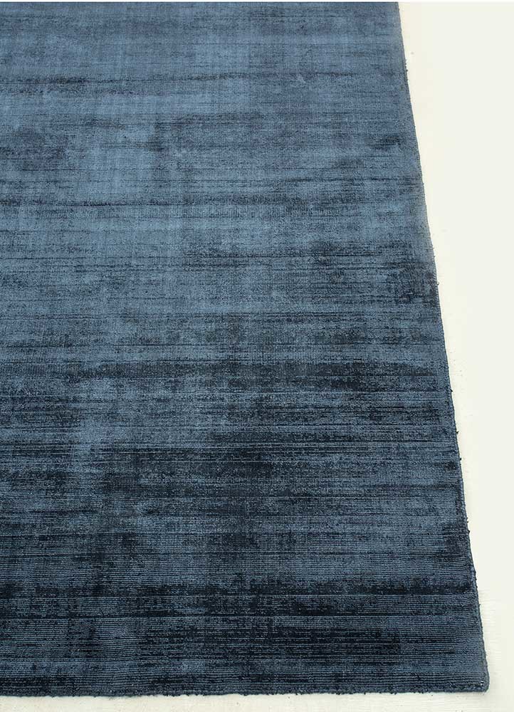 basis blue viscose Hand Loom Rug - Corner basis blue viscose Hand Loom Rug - Corner