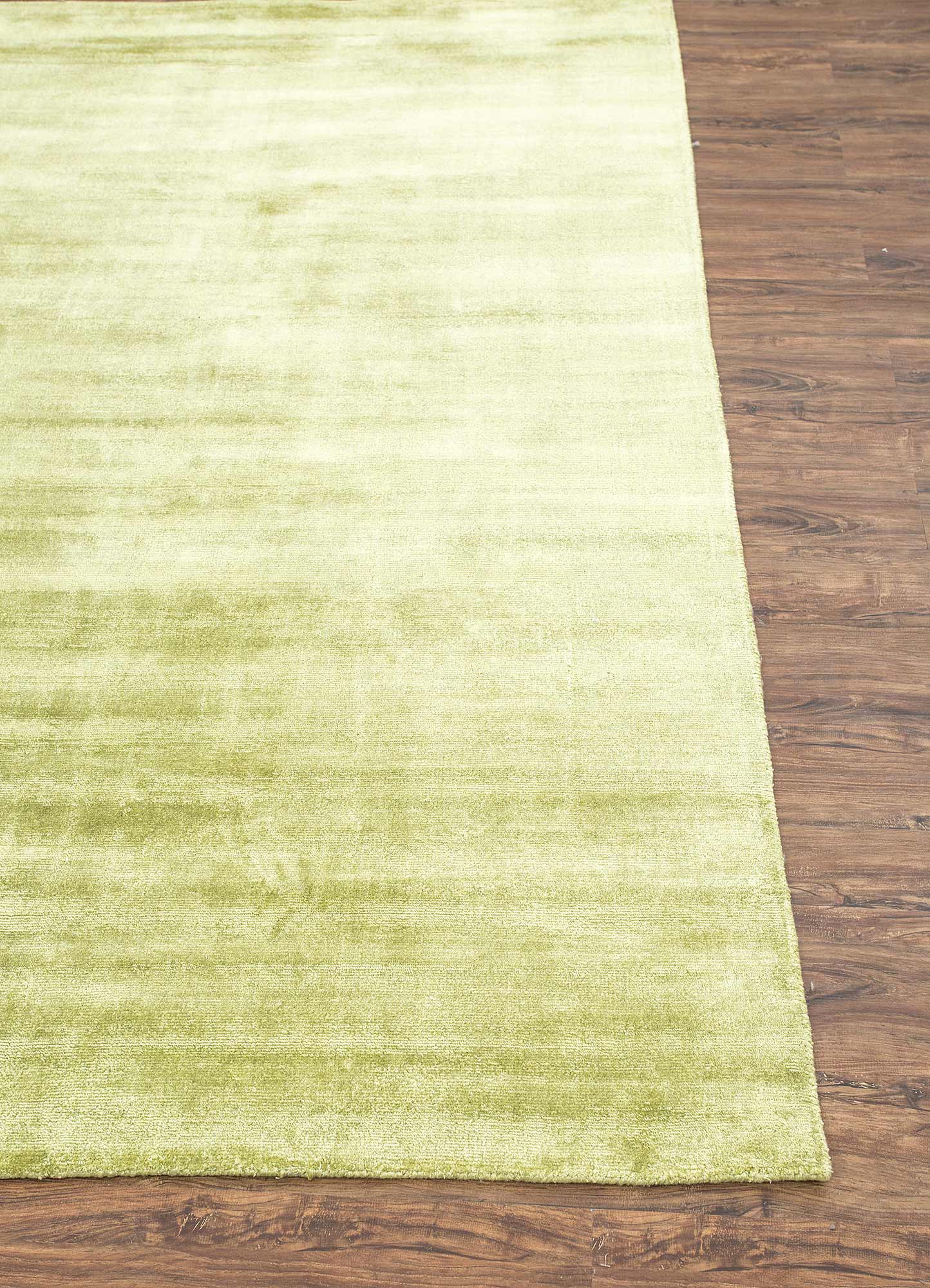 basis green viscose Hand Loom Rug - Corner