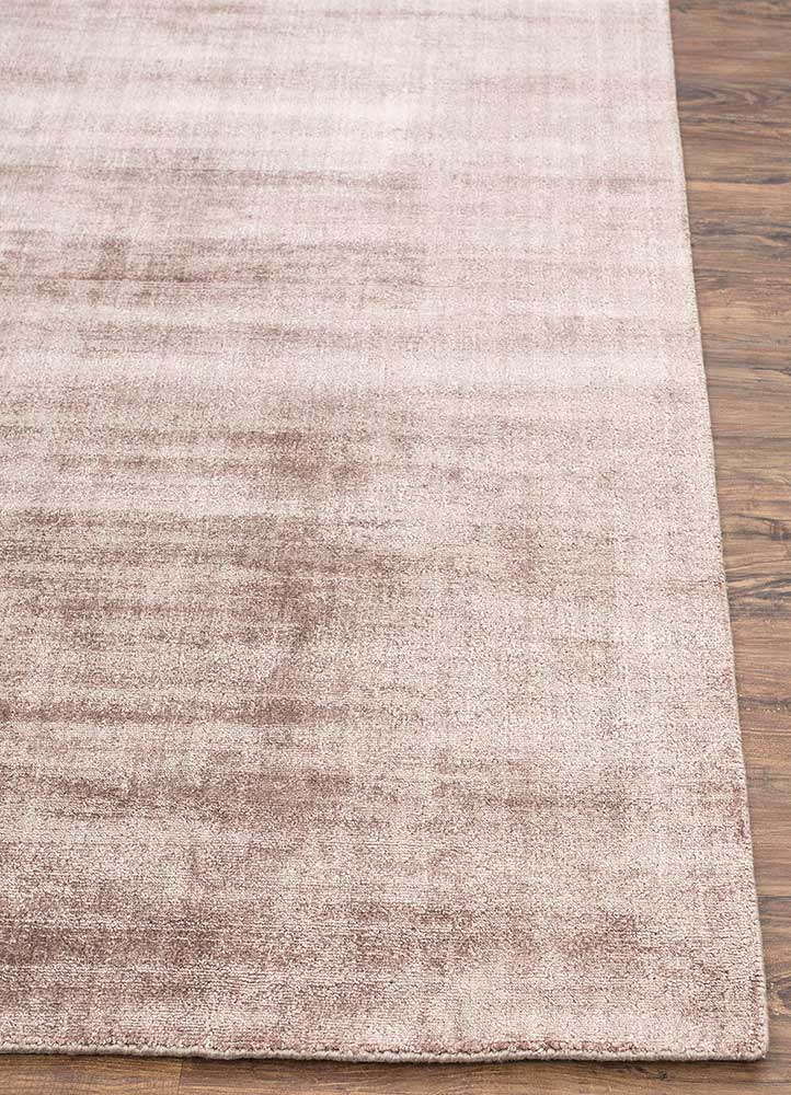 basis beige and brown viscose Hand Loom Rug - Corner