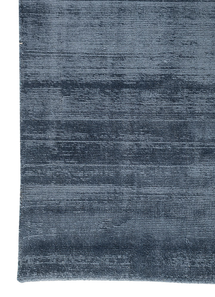 basis blue viscose Hand Loom Rug - Corner basis blue viscose Hand Loom Rug - Corner