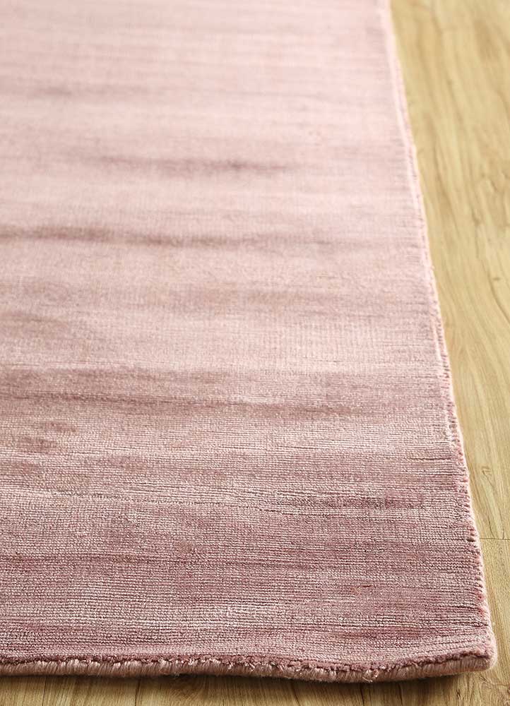 basis pink and purple viscose Hand Loom Rug - Corner