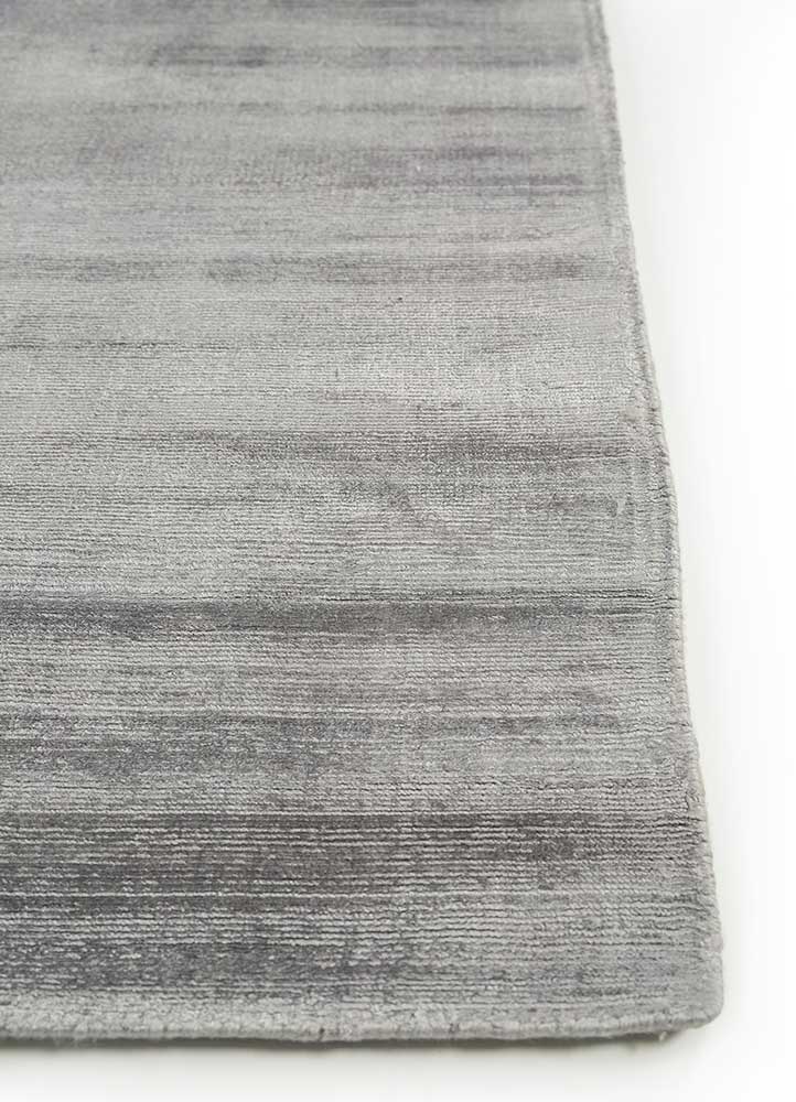 basis grey and black viscose Hand Loom Rug - Corner