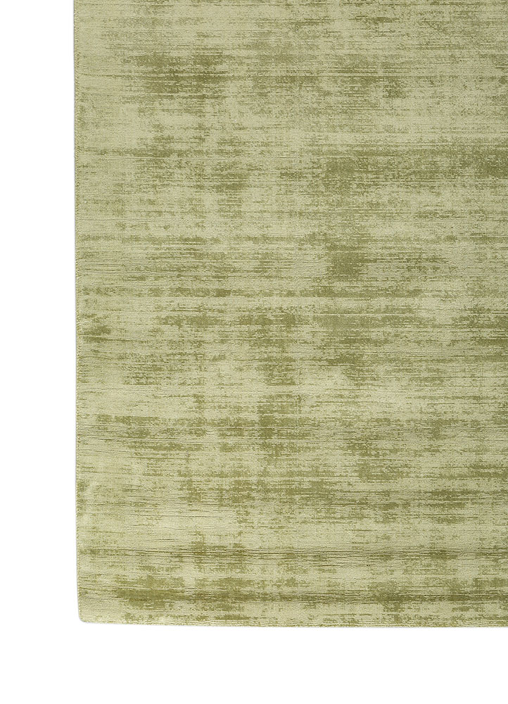 aprezo green viscose Hand Loom Rug - Corner