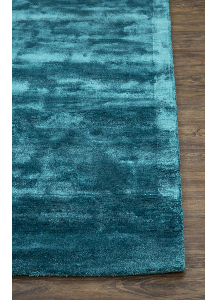 basis blue viscose Hand Loom Rug - Corner basis blue viscose Hand Loom Rug - Corner