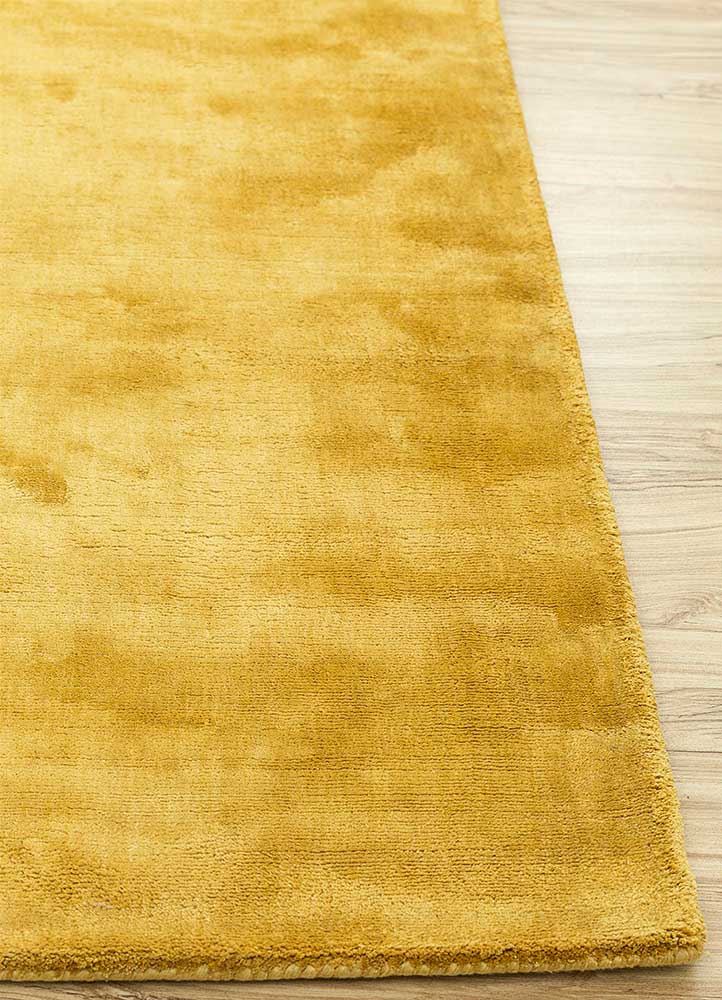 basis gold viscose Hand Loom Rug - Corner