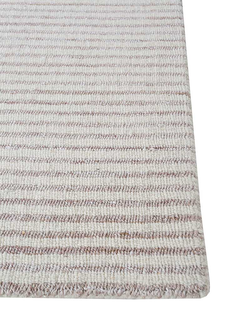 acar ivory wool and viscose Hand Loom Rug - Corner