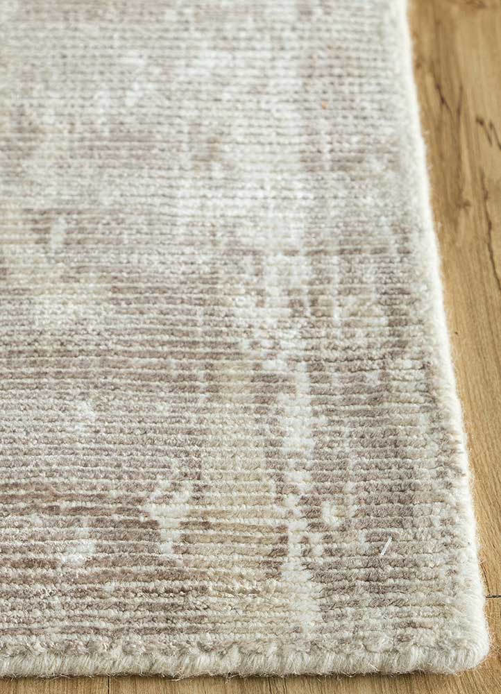 basis beige and brown wool and viscose Hand Loom Rug - Corner