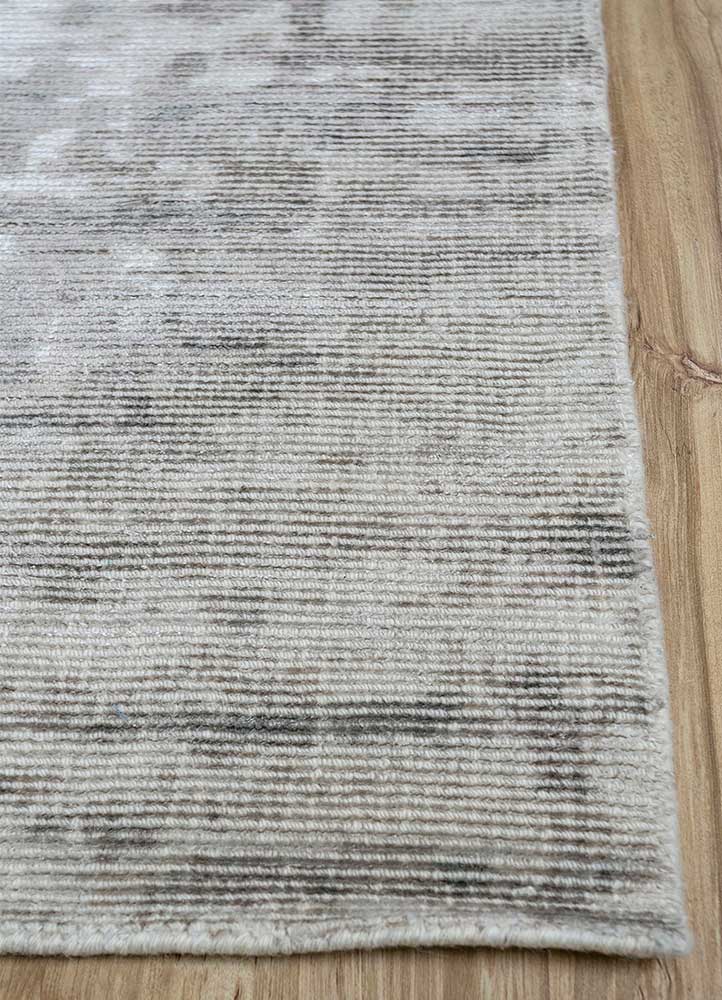 basis grey and black wool and viscose Hand Loom Rug - Corner