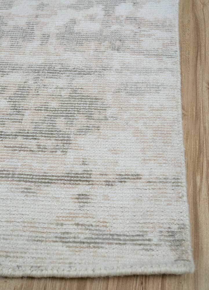 basis ivory wool and viscose Hand Loom Rug - Corner