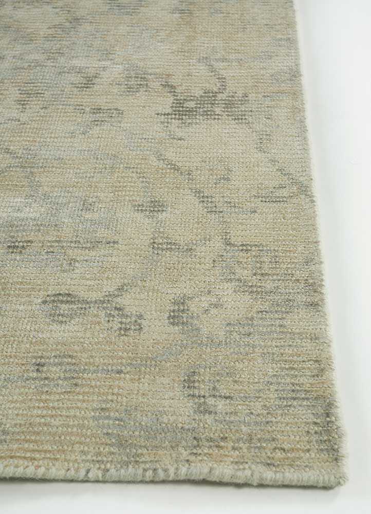 acar beige and brown wool and viscose Hand Loom Rug - Corner