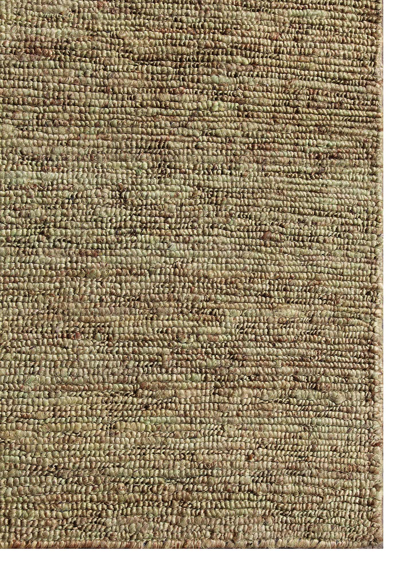 entropy green jute and hemp Hand Knotted Rug - Corner