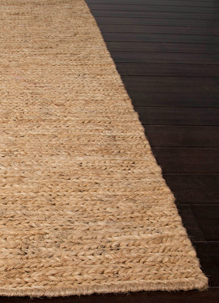 hula beige and brown jute and hemp Hand Knotted Rug - Corner