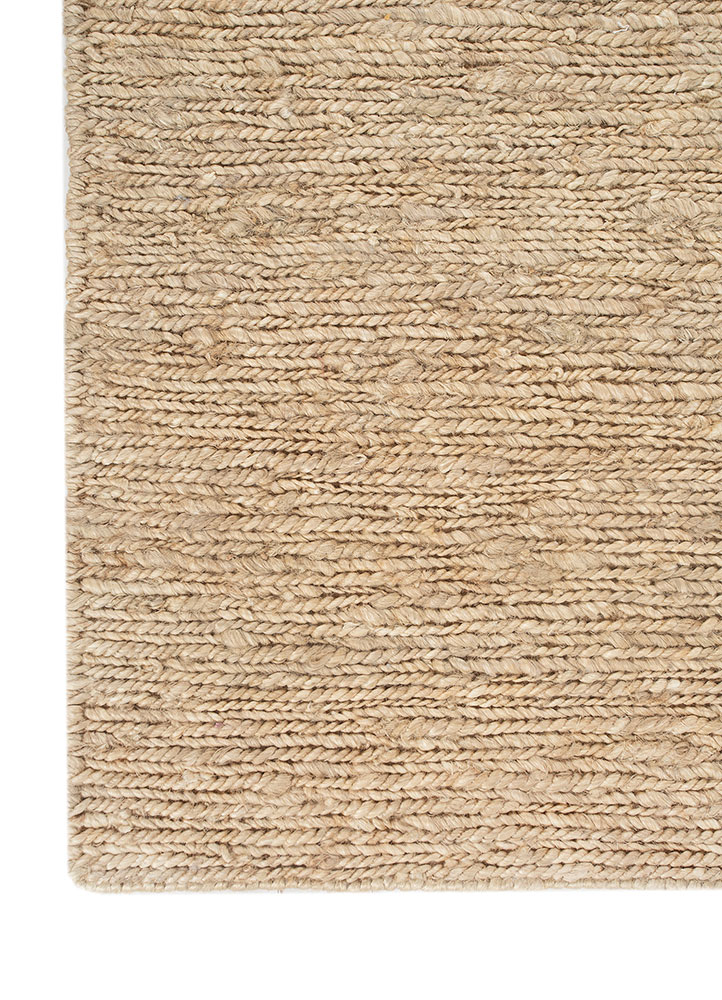nomadic threads beige and brown jute and hemp Hand Knotted Rug - Corner