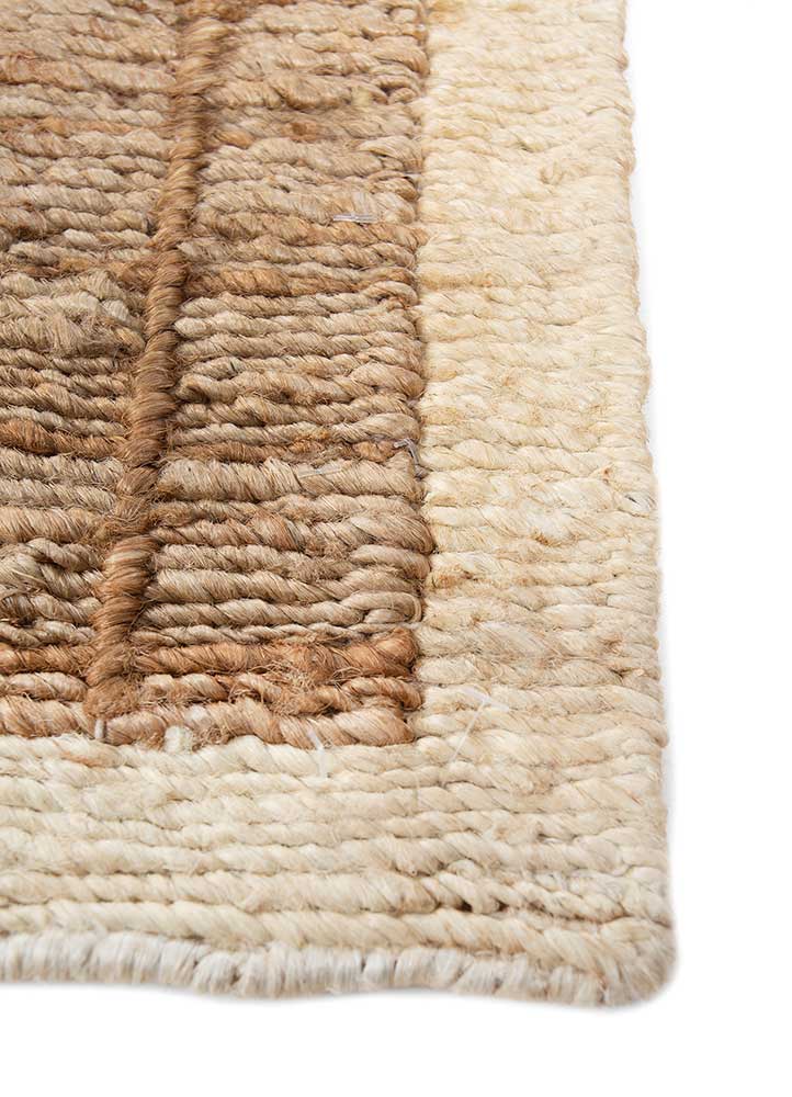 aprezo beige and brown jute and hemp Hand Knotted Rug - Corner