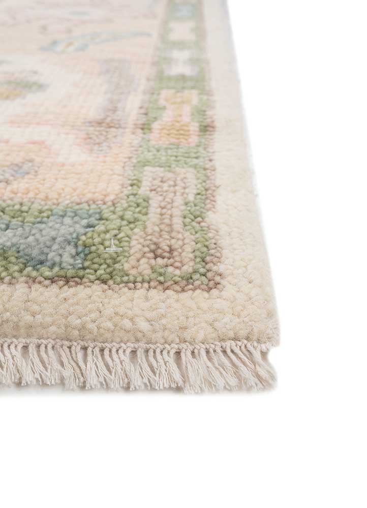 cyanna ivory wool Hand Knotted Rug - Corner