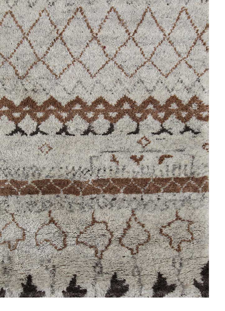 zuri ivory wool Hand Knotted Rug - Corner