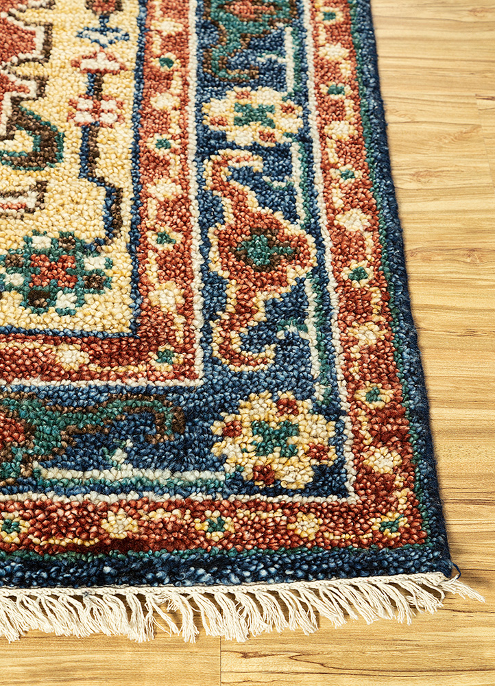 savana multi wool Hand Knotted Rug - Corner