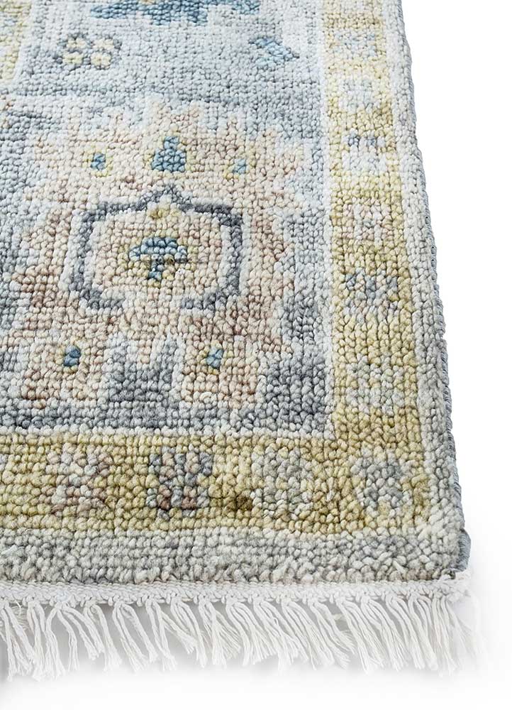cyanna blue wool Hand Knotted Rug - Corner cyanna blue wool Hand Knotted Rug - Corner