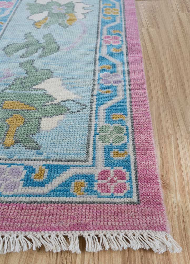cyanna pink and purple wool Hand Knotted Rug - Corner cyanna pink and purple wool Hand Knotted Rug - Corner