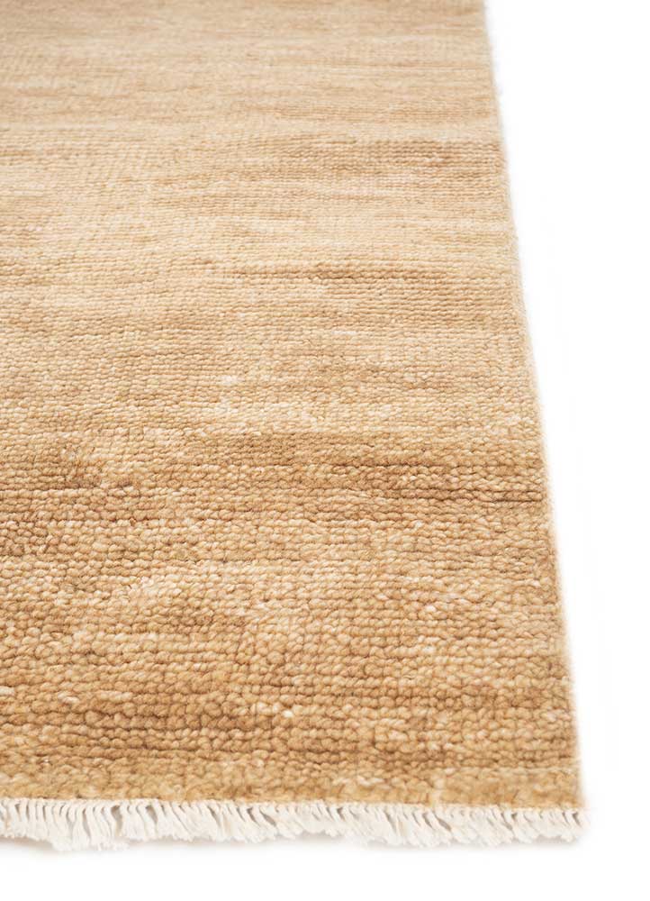 manifest beige and brown wool Hand Knotted Rug - Corner