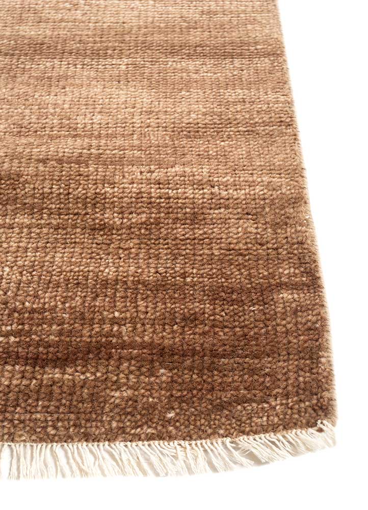 manifest beige and brown wool Hand Knotted Rug - Corner