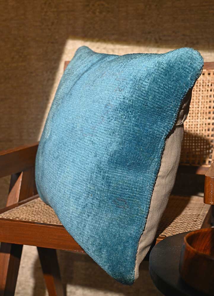 cushion blue wool Cushion Cover Rug - Corner cushion blue wool Cushion Cover Rug - Corner