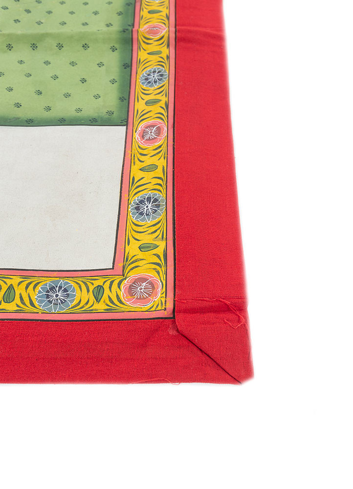 pichwai art green cotton cloth ART WORK Rug - Corner pichwai art green cotton cloth ART WORK Rug - Corner