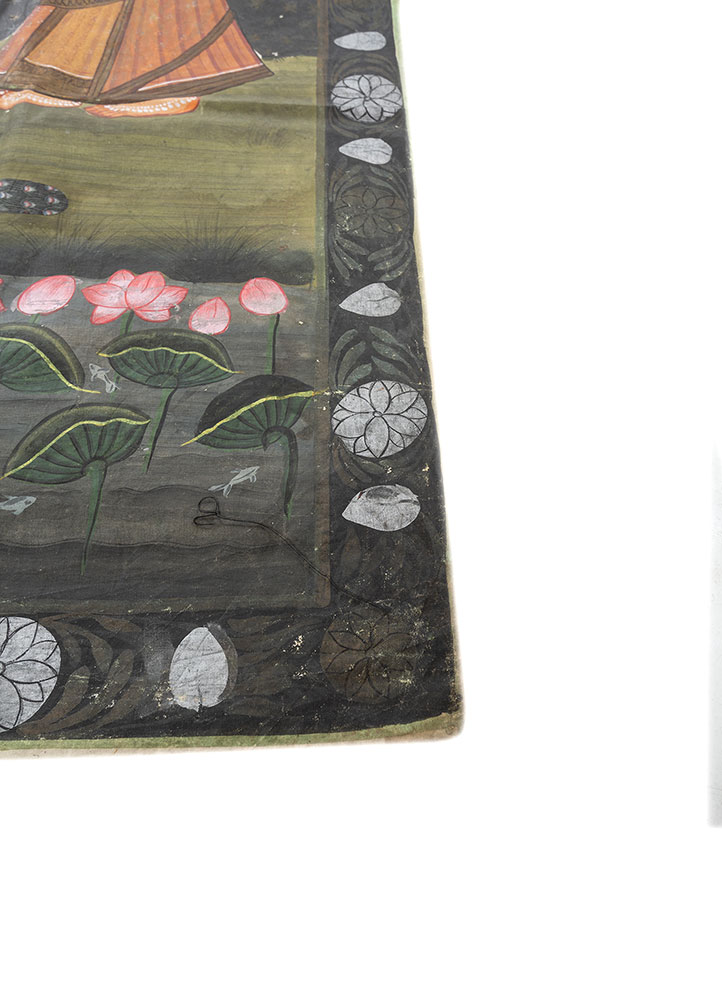 pichwai art gold cotton cloth ART WORK Rug - Corner