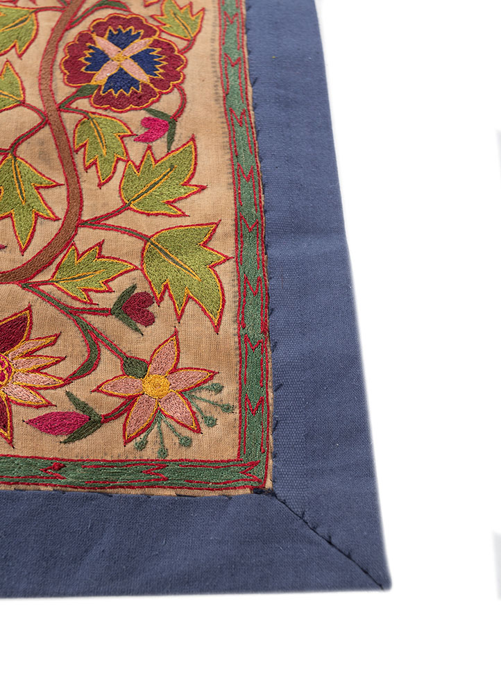 pichwai art green cotton cloth ART WORK Rug - Corner