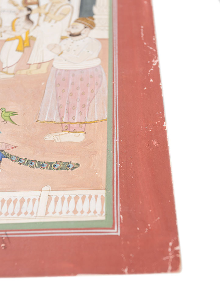 pichwai art red and orange cotton cloth ART WORK Rug - Corner pichwai art red and orange cotton cloth ART WORK Rug - Corner