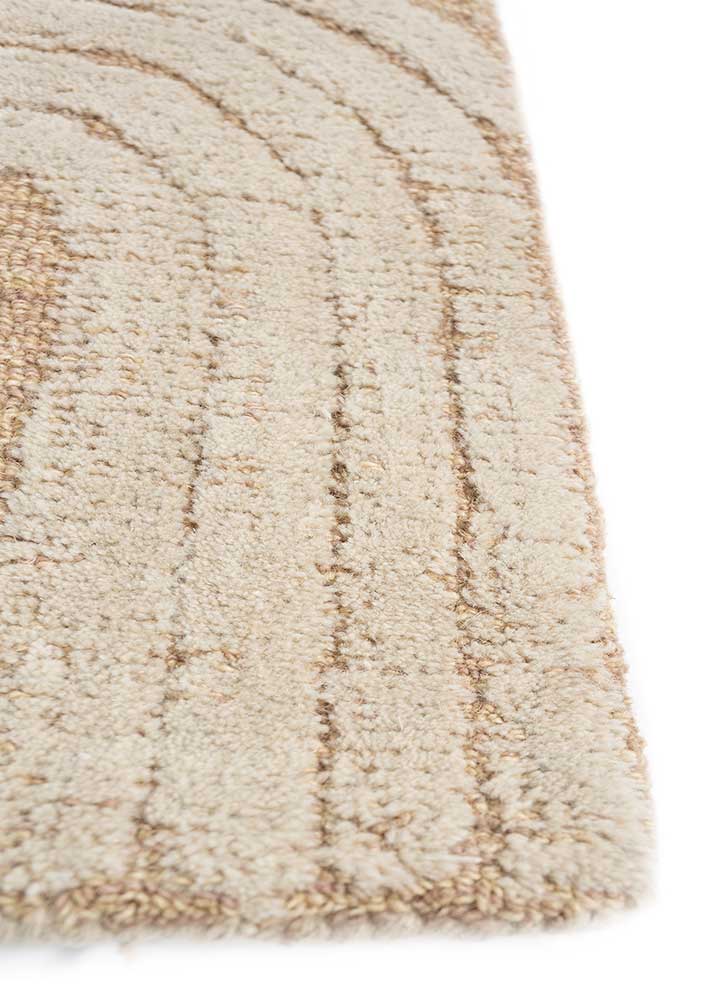 modo beige and brown wool Hand Tufted Rug - Corner