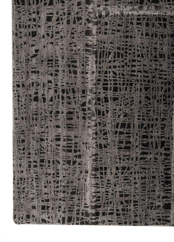 provenance blue wool and bamboo silk Hand Knotted Rug - Corner provenance blue wool and bamboo silk Hand Knotted Rug - Corner