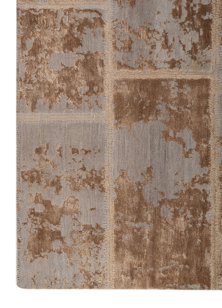provenance grey and black wool and bamboo silk Hand Knotted Rug - Corner provenance grey and black wool and bamboo silk Hand Knotted Rug - Corner