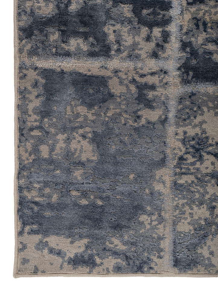 provenance grey and black wool and bamboo silk Hand Knotted Rug - Corner provenance grey and black wool and bamboo silk Hand Knotted Rug - Corner