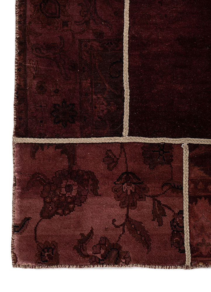 aprezo red and orange wool Hand Knotted Rug - Corner aprezo red and orange wool Hand Knotted Rug - Corner