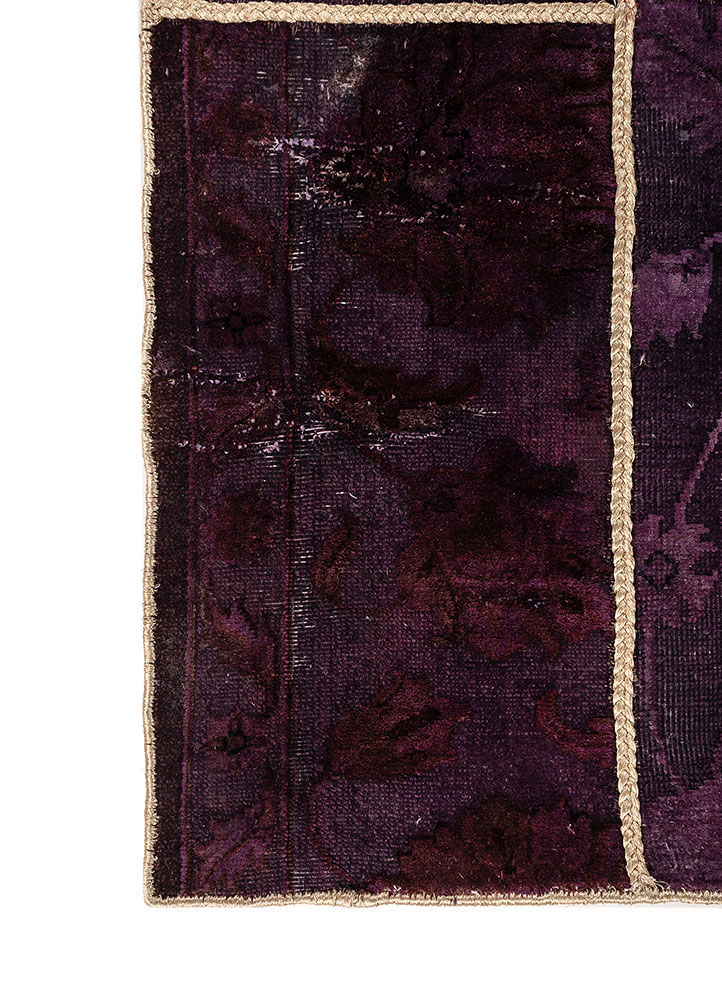 aprezo pink and purple wool Hand Knotted Rug - Corner